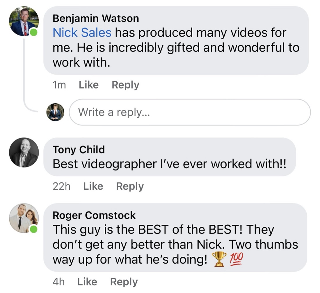 Client comment thread testimonial