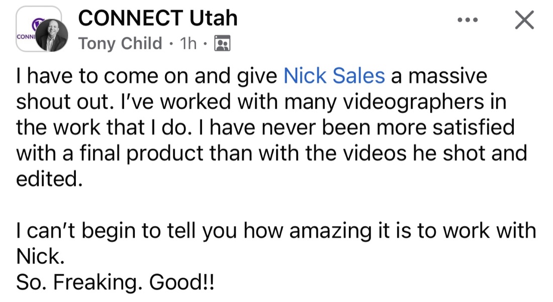 Client testimonial